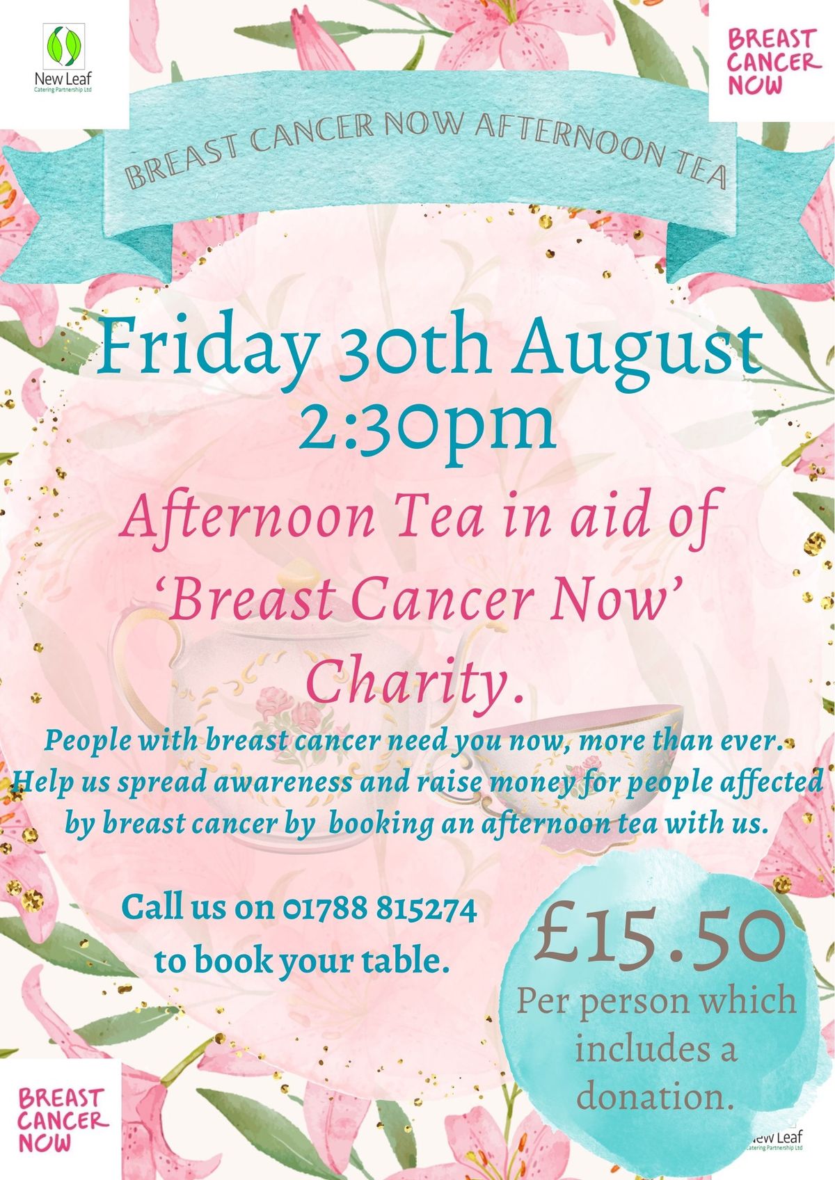 Breast Cancer Now Afternoon Tea