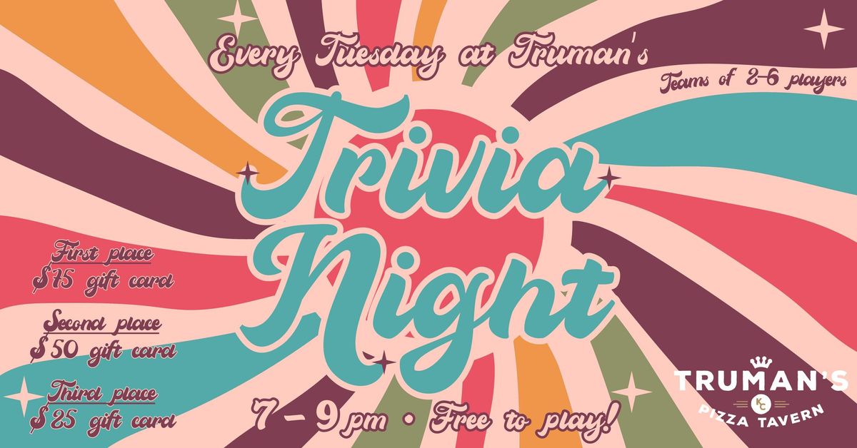 Tuesday Trivia Night at Truman's Tavern