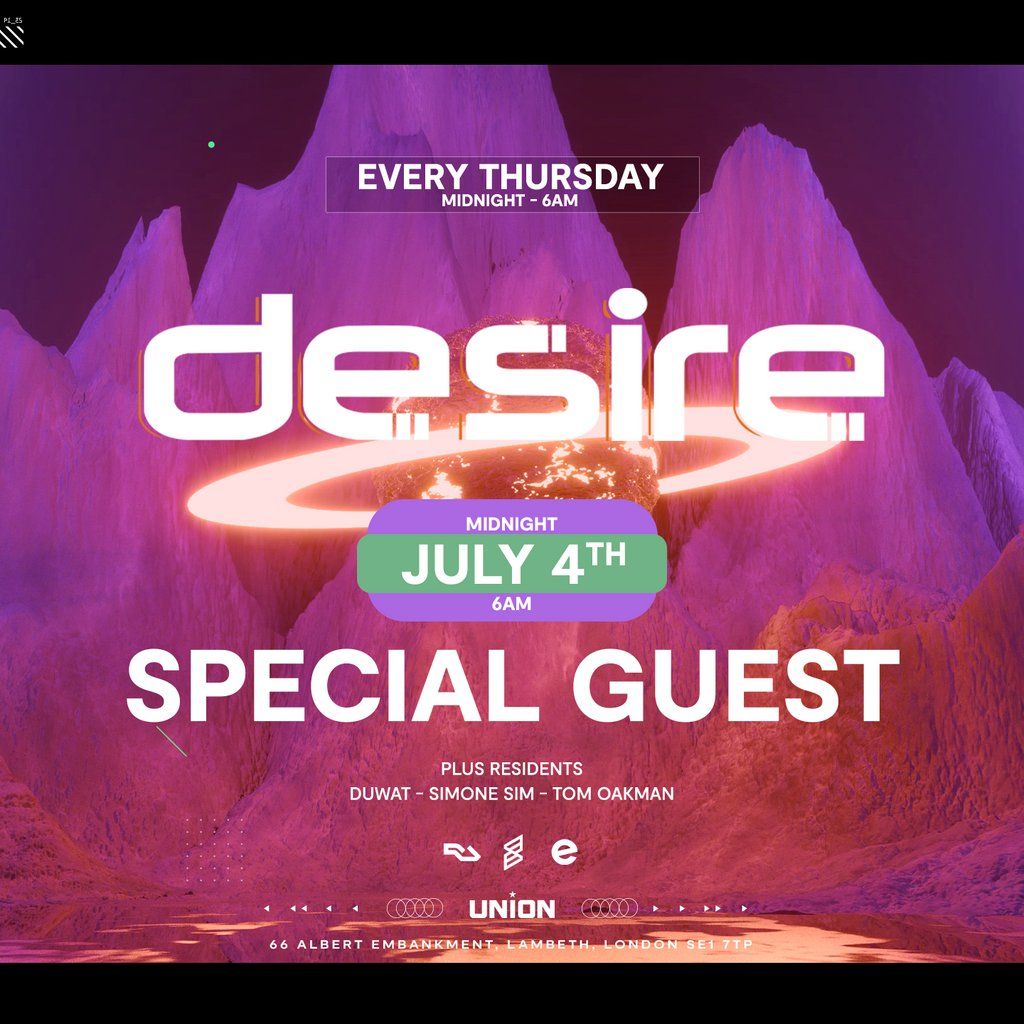 Desire - Your WEEKLY THURSDAY After Party, This Week with Specia