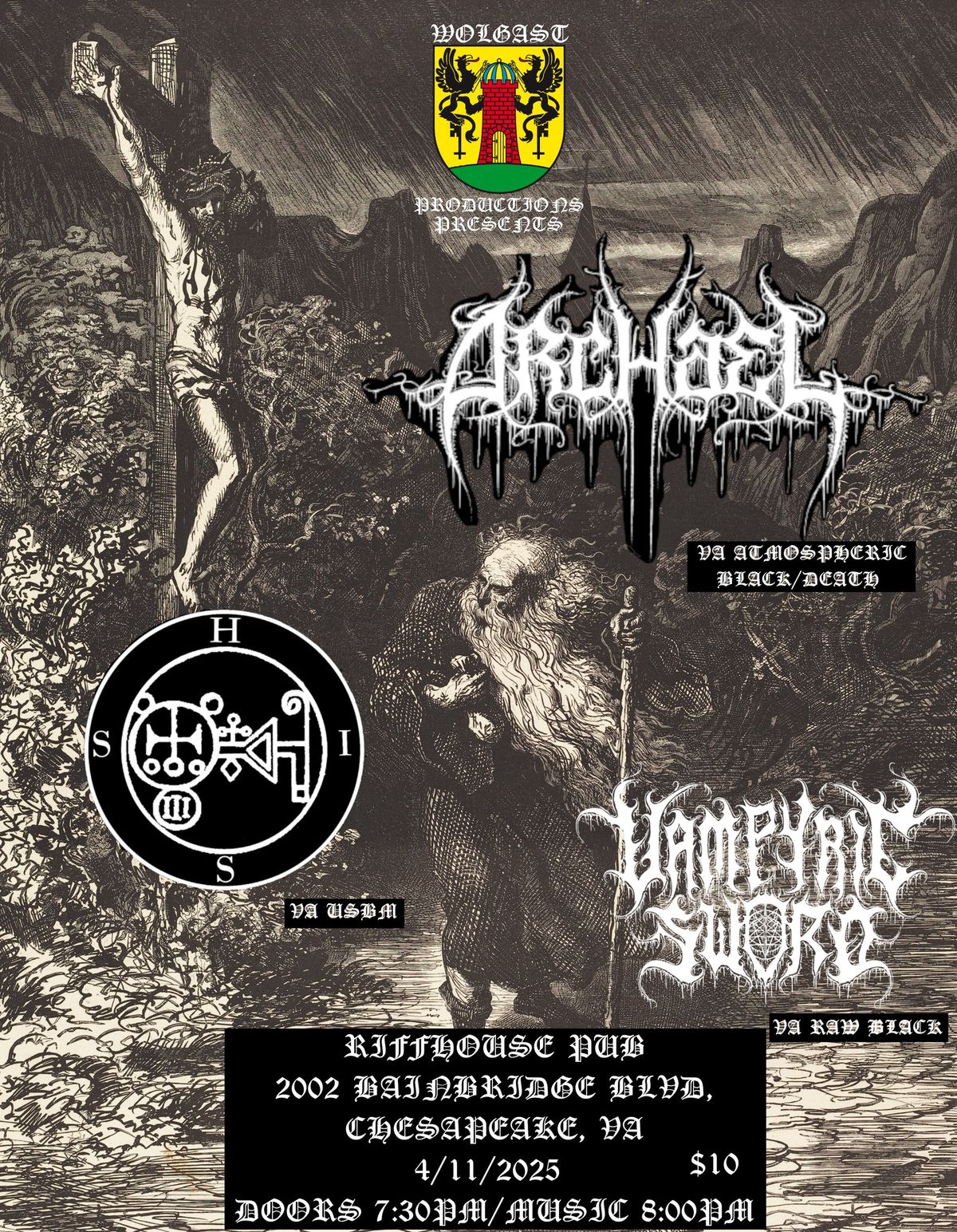 04\/11: ARCHAEL, HISS, & VAMPYRIC SWORD @ RIFFHOUSE PUB