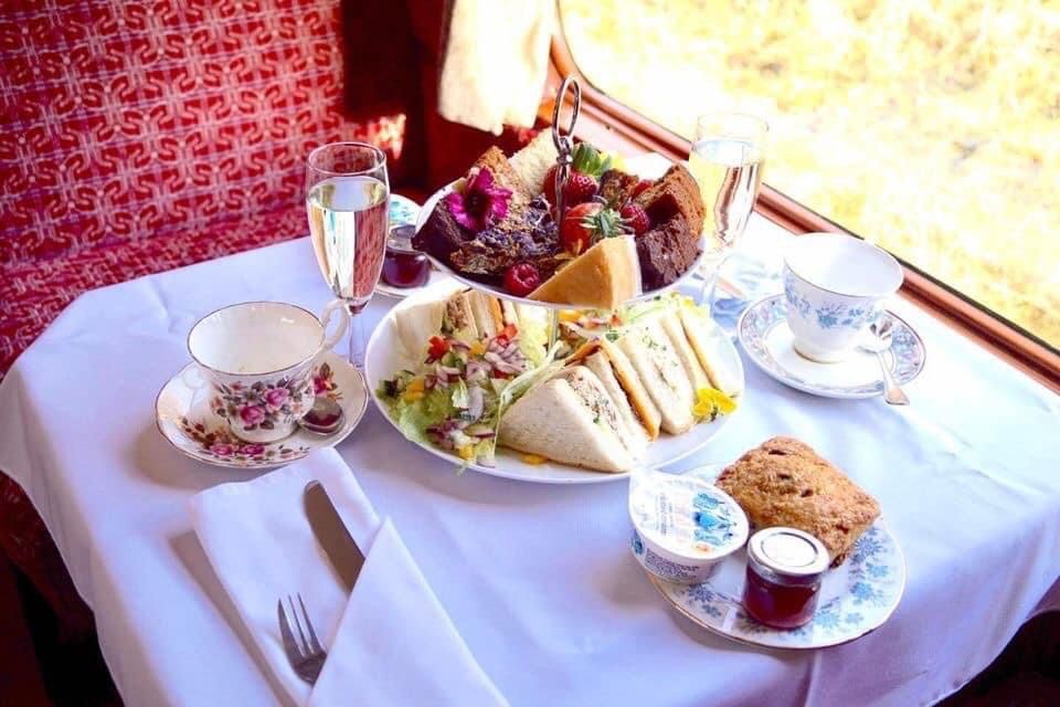 Luxury afternoon tea- Heritage bus and steam train trip 