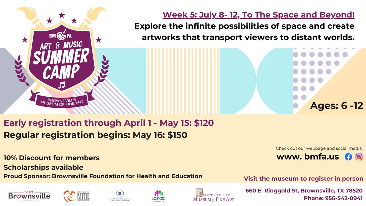 BMFA Art and Music Summer Camps, Week 5: July 8-12: To the Space and Beyond!