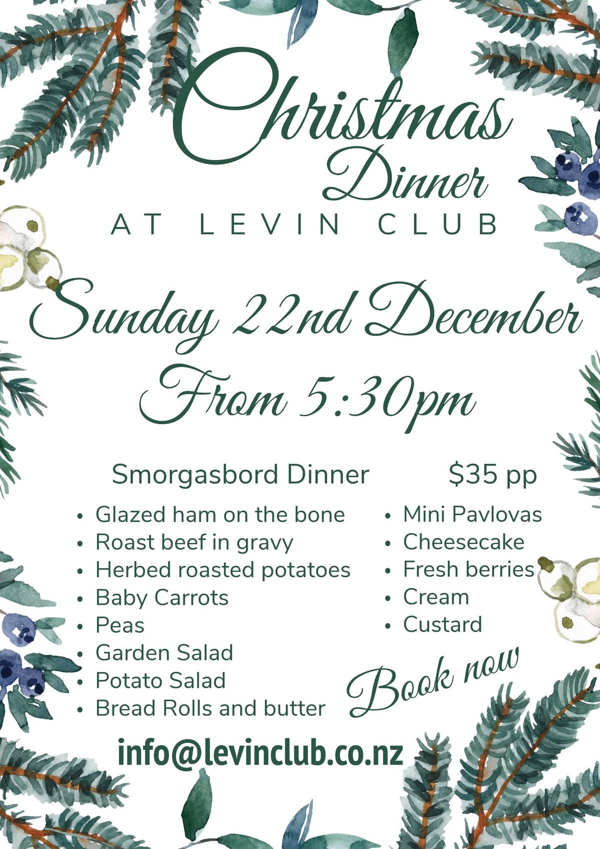 Christmas Dinner @ Levin Club