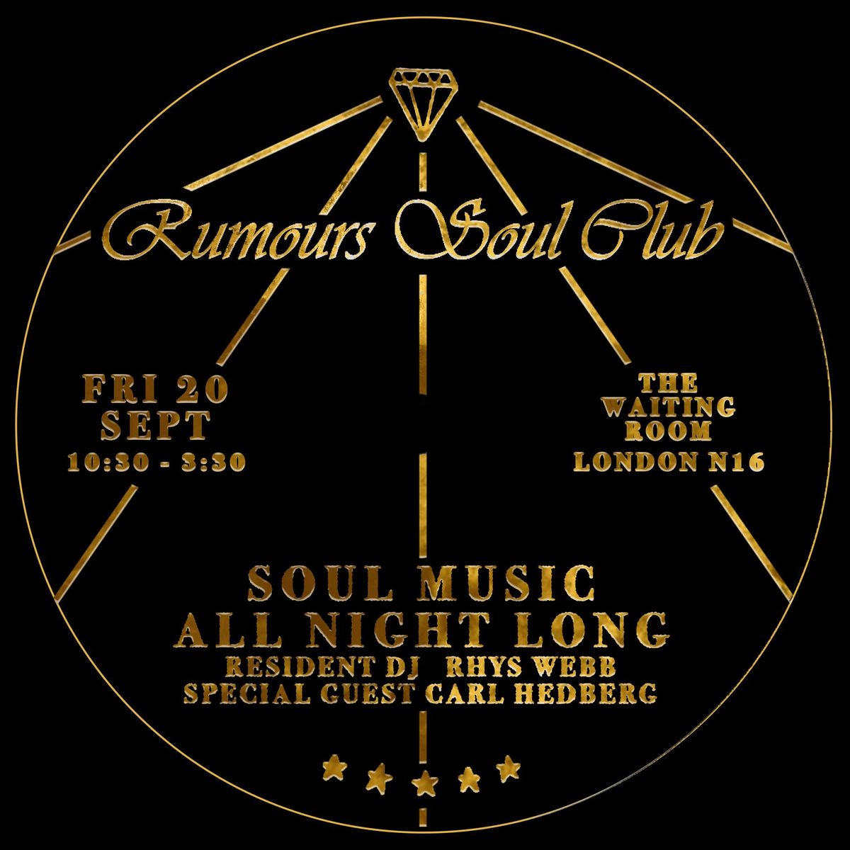 Rumours Soul Club w\/ Rhys Webb & Special Guest Carl Hedberg 