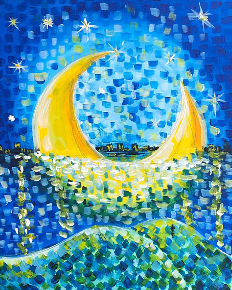 Auckland Paint & Wine Night - Moon on the Water
