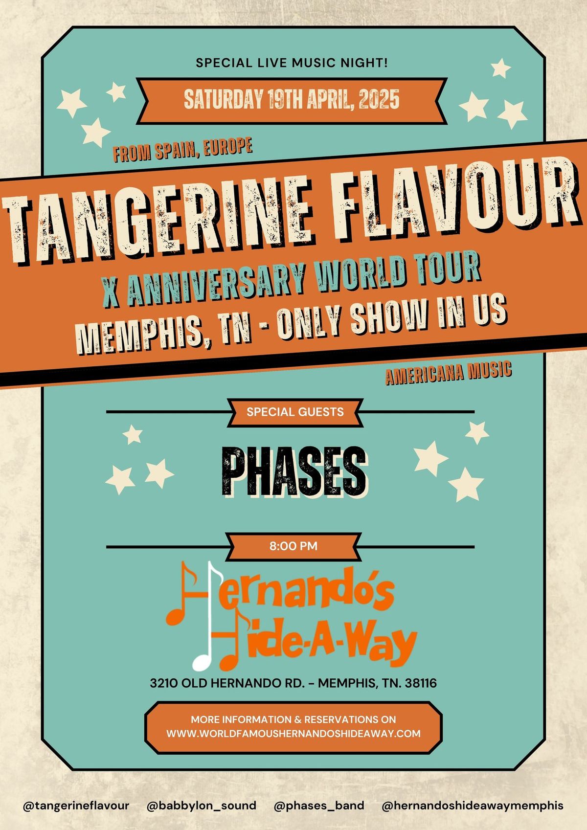 Tangerine Flavour w\/ Phases at Hernando's Hide-A-Way