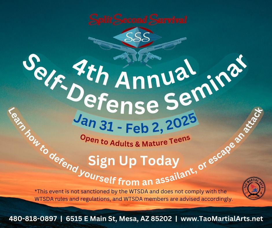 4th Annual - Split Second Survival (SSS) - Self Defense Seminar