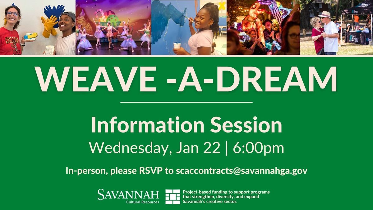 Info Session: Weave-A-Dream, Arts and Cultural Funding