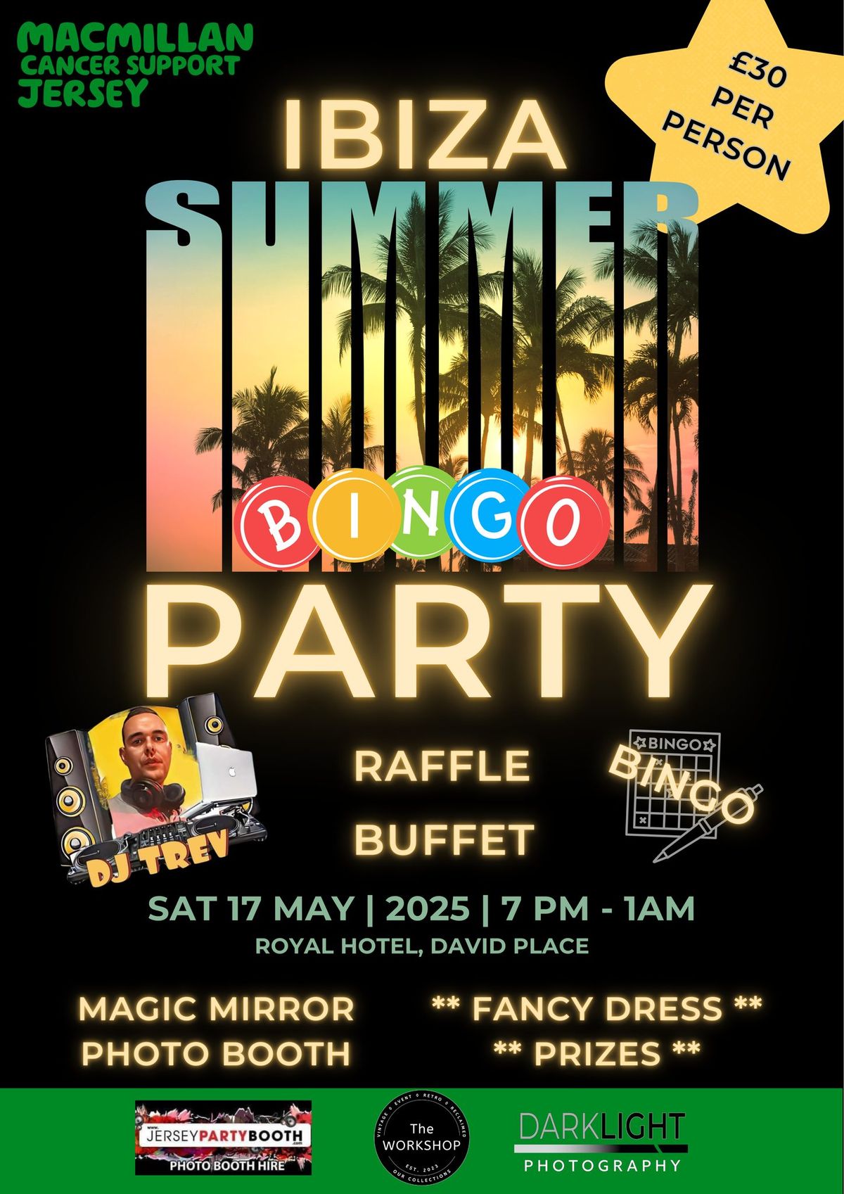 Ibiza Summer Bingo Party! Fundraising for Macmillen Cancer Support Jersey