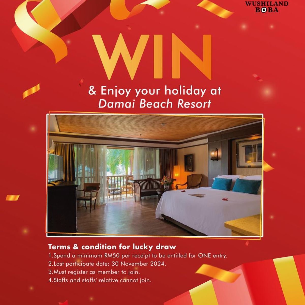 Lucky Draw: 2D1N Trip to Damai Beach Resort