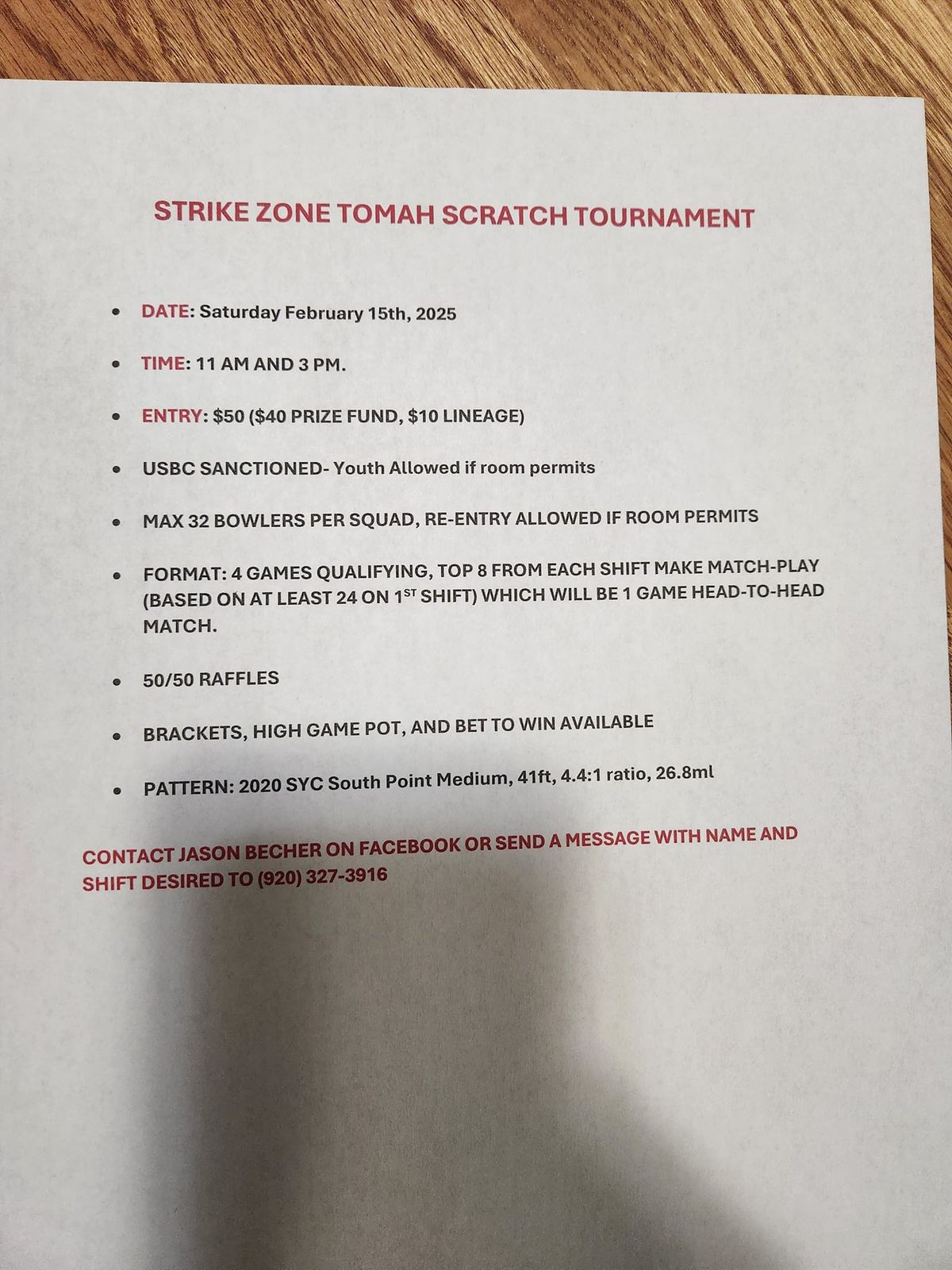 Strike Zone Tomah Scratch #2