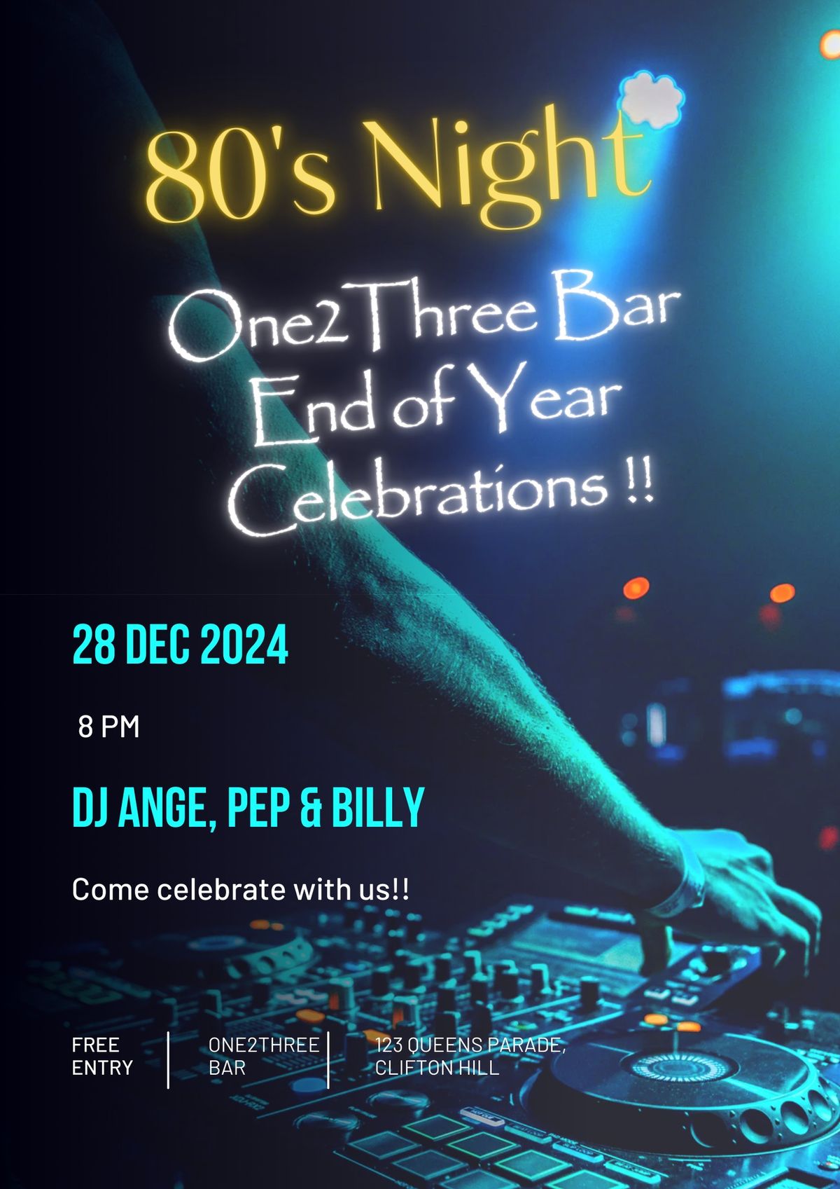 80's Night. End of Year Celebrations!