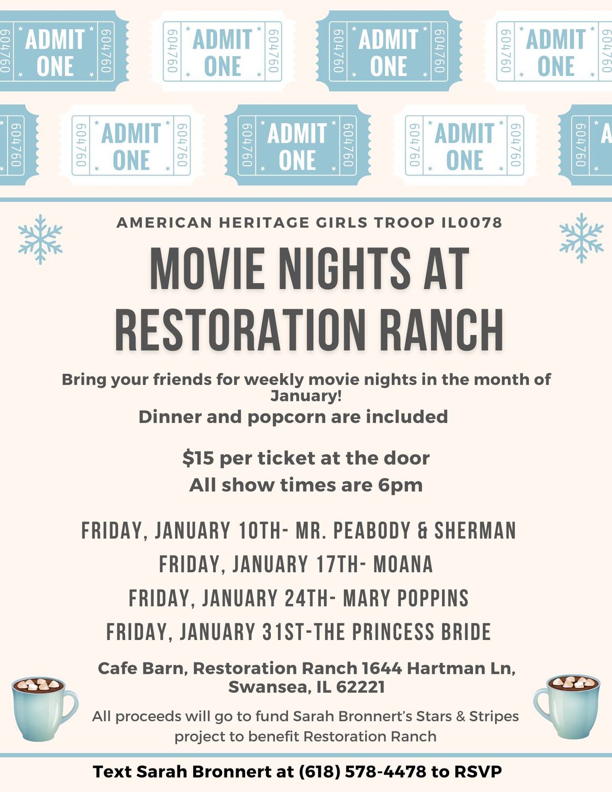 Movie Night Fundraisers at Restoration Ranch 