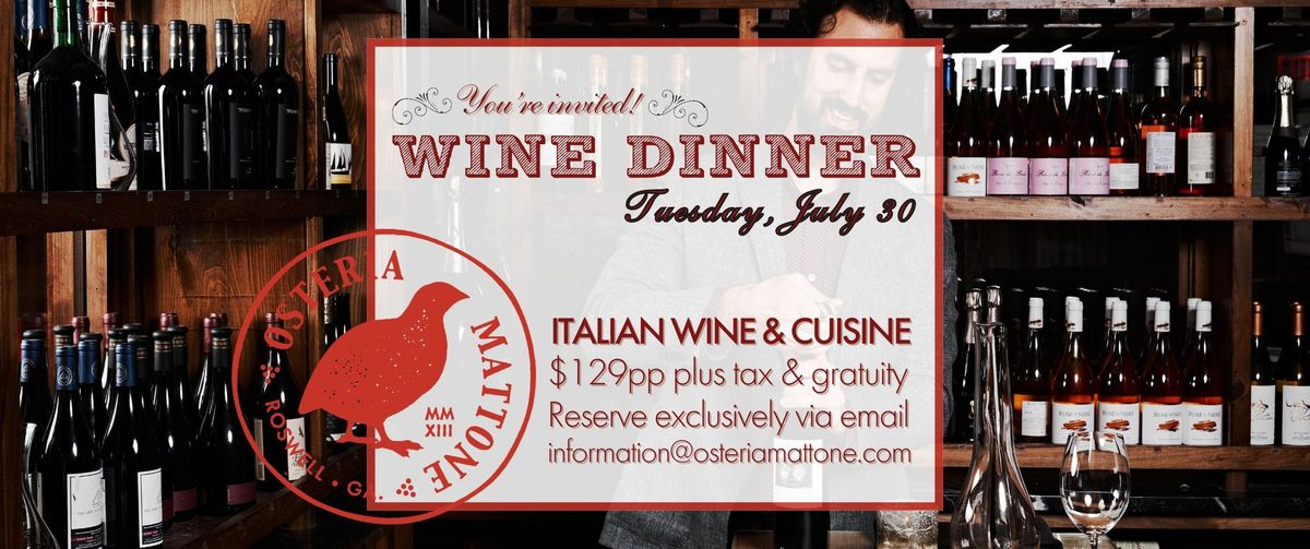 Osteria Mattone Italian Wine Dinner