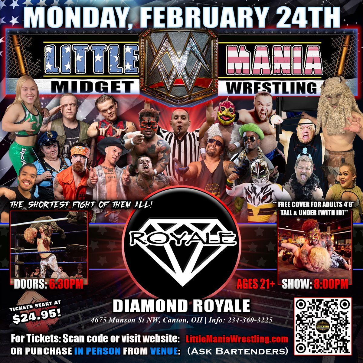 Canton, OH - Midget Wrestling All * Stars @ Diamond Royale "The Shortest Fight of Them All!"