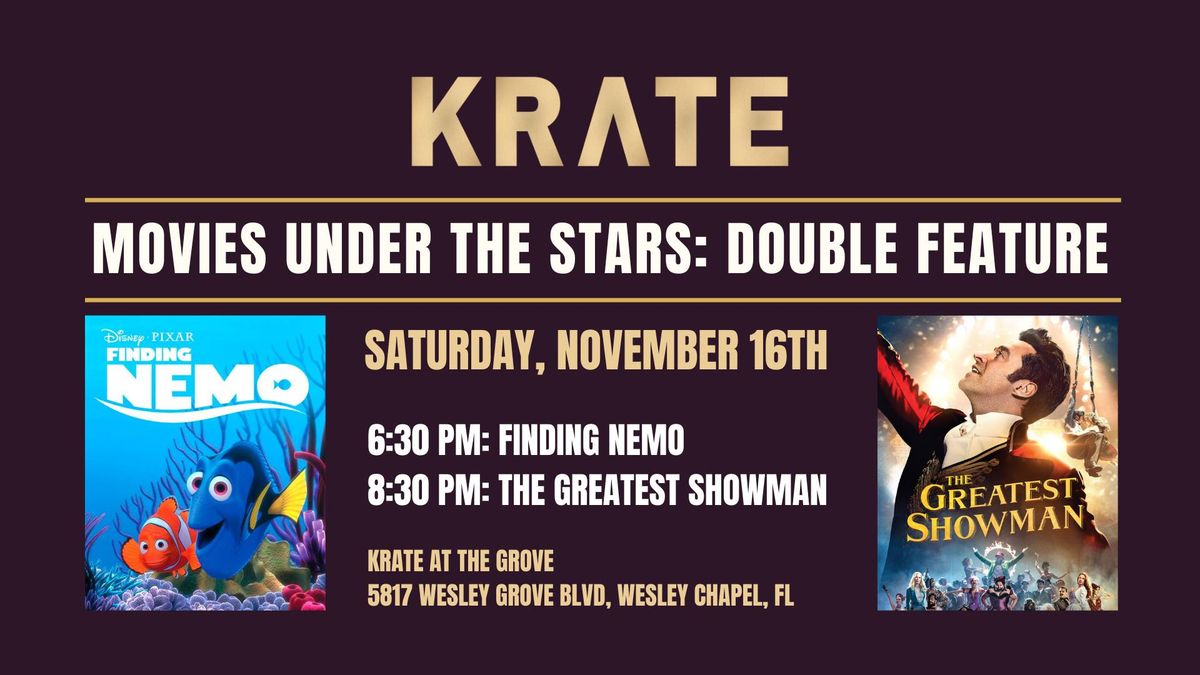 Movies Under The Stars Double Feature: Finding Nemo & The Greatest Showman