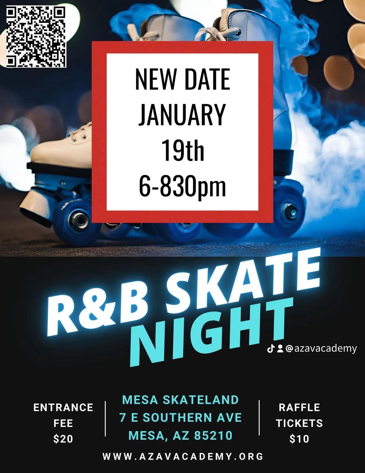 Arizona Audio Video Academy-a  non-profit, presents an Adult  R&B skate night