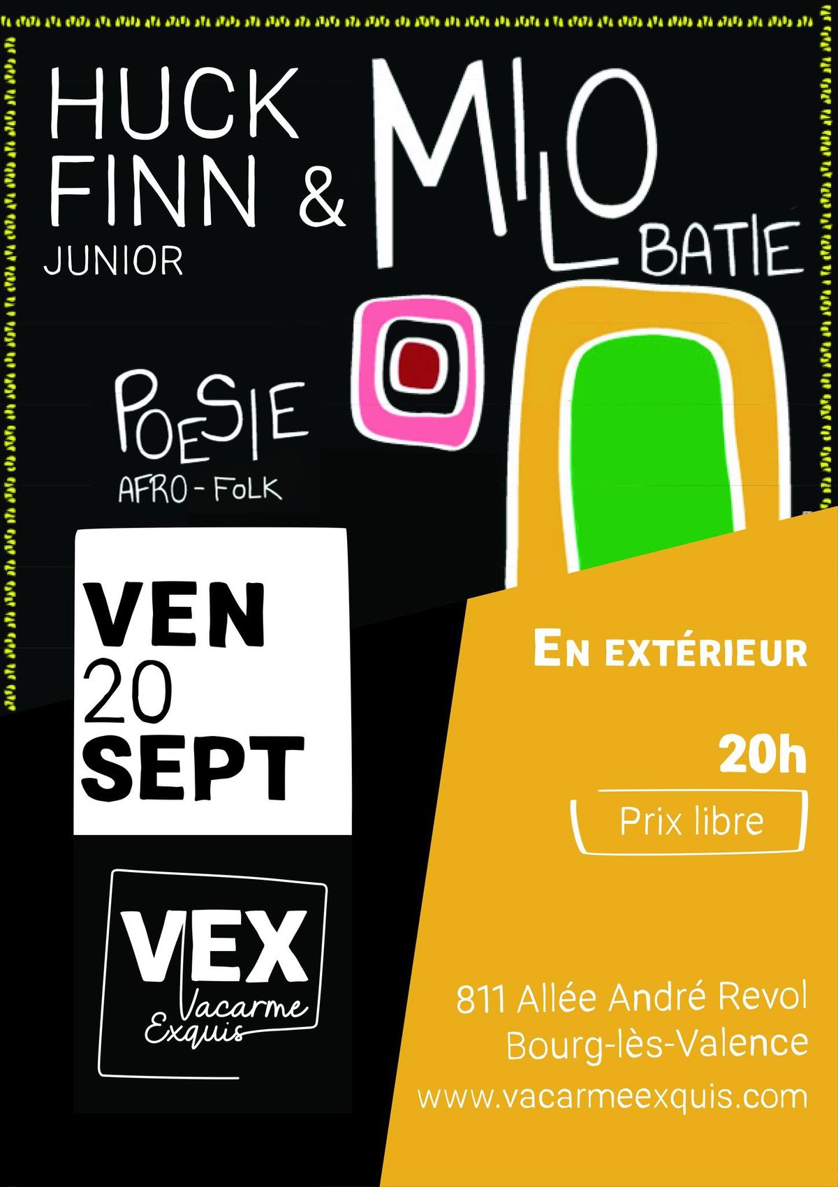 Milo Batie et Huck Finn au Vacarme Exquis - Concerts live - Afro Folk