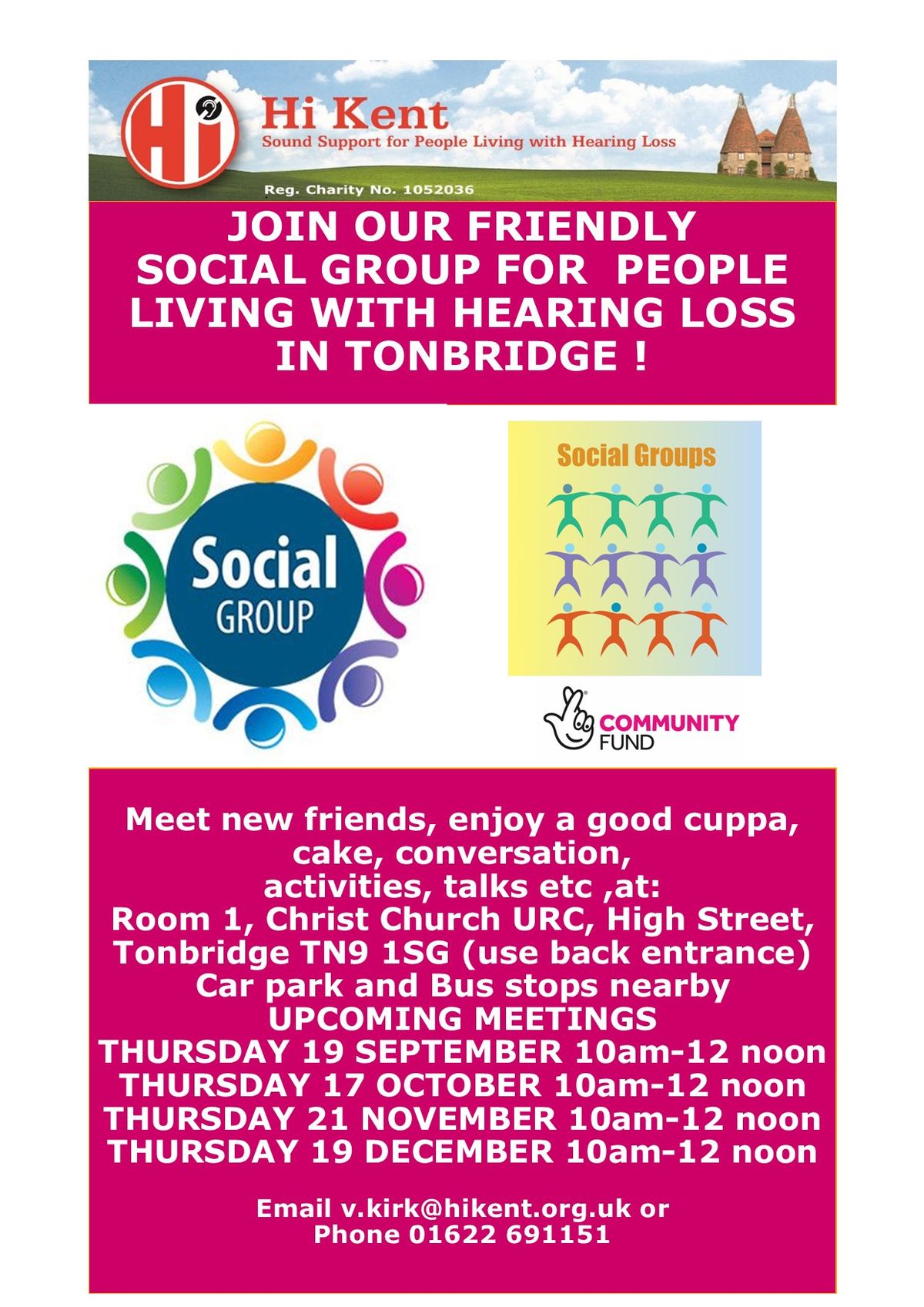 Tonbridge Social Group for People Living With Hearing Loss