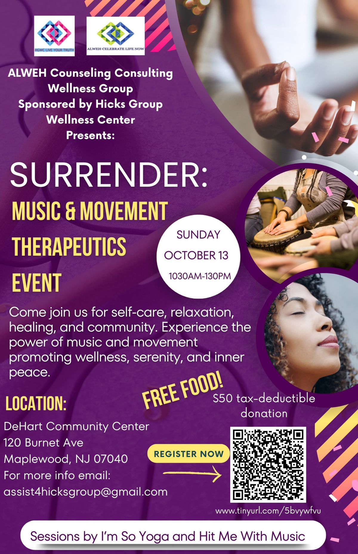 SURRENDER  - Music and Movement Therapeutics Event by ALWEH!