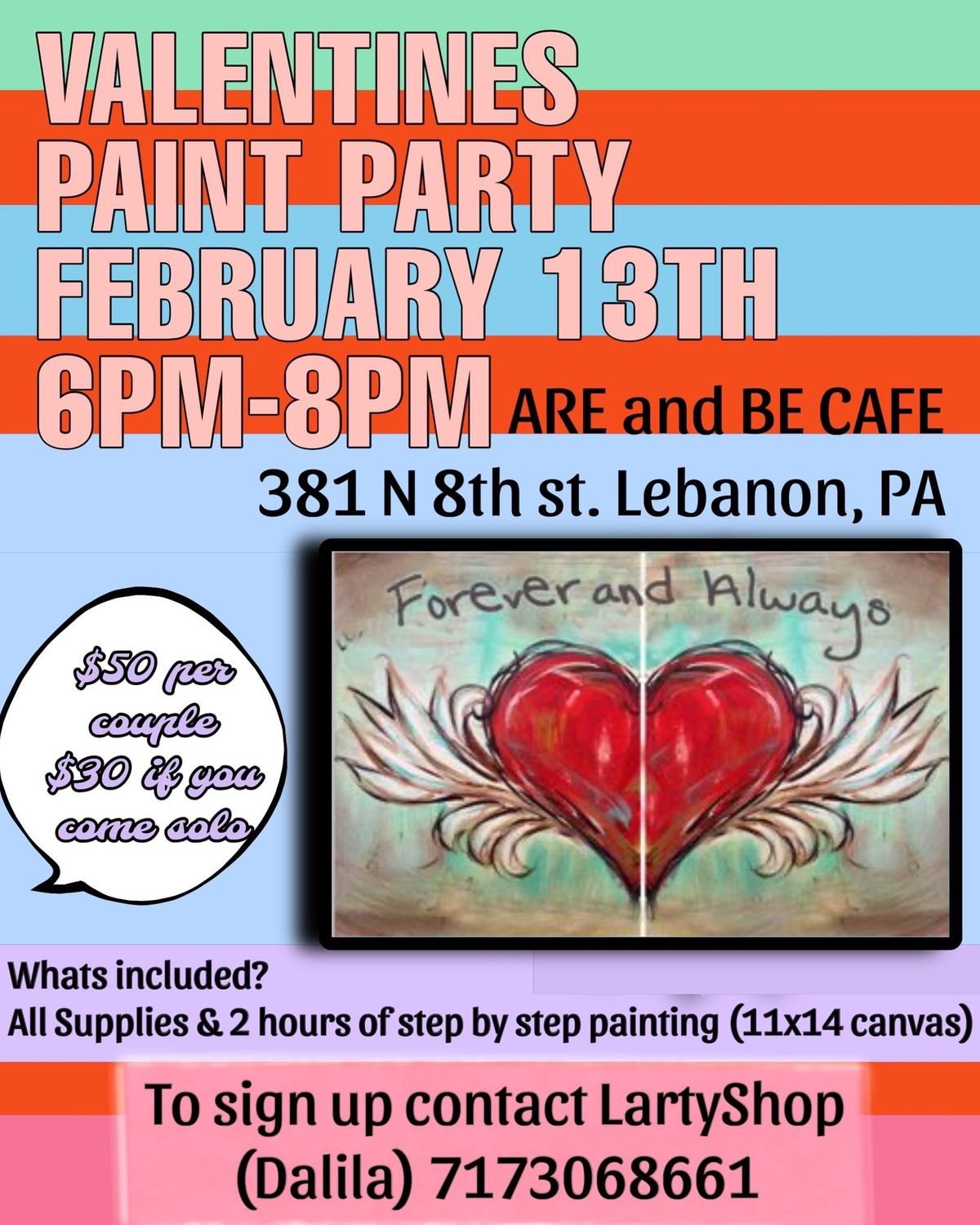 Valentines Paint Party at ARE AND BE CAFE 