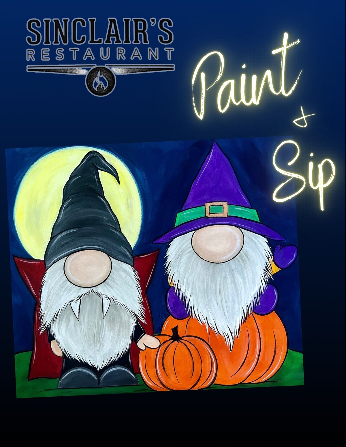 Halloween Paint & Sip at Sinclair\u2019s!