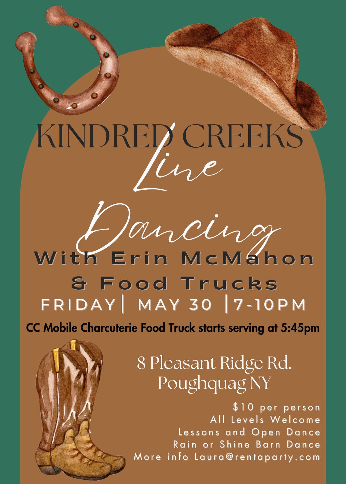 Food Truck and Line Dancing with Erin McMahon at Kindred Creeks Farm 