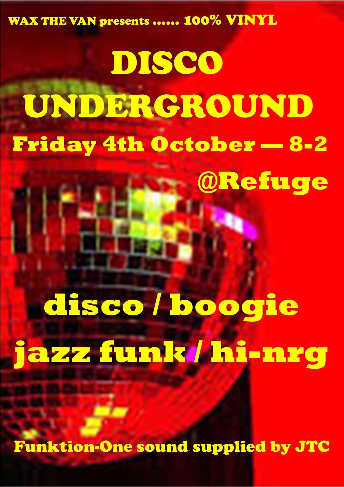 Disco Underground Friday 4th October