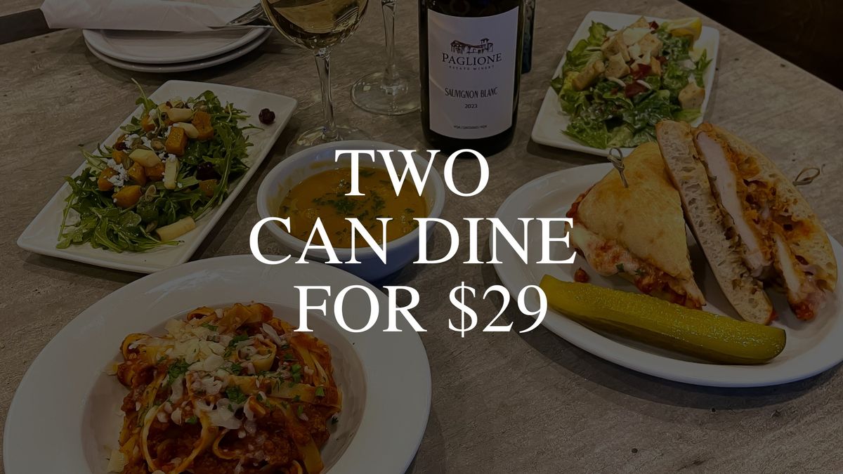 Two Can Dine for $29 Lunch Special!