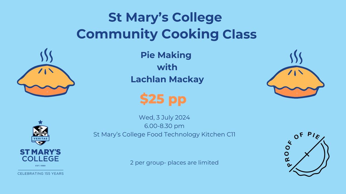 St Mary's College Community Cooking Class (Apple Pie Making)