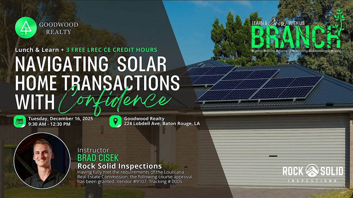 Real Estate CE (3Hrs): Navigating Solar Homes with Confidence