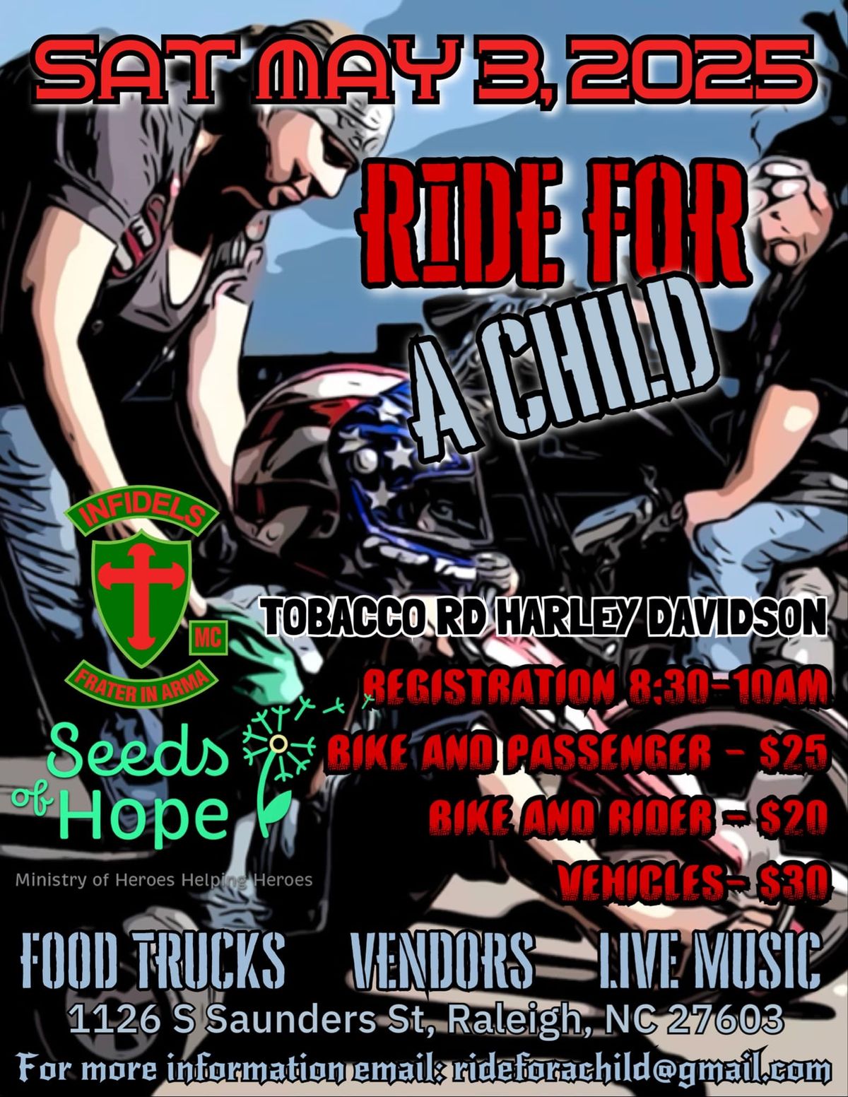 2nd annual Ride For a Child motorcycle ride and rally