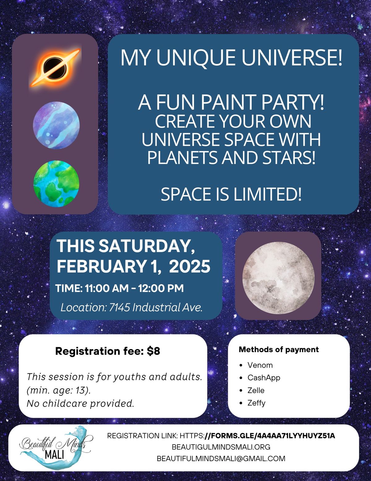 Mu Unique Universe! Fun Paint Party - create your planets and stars!