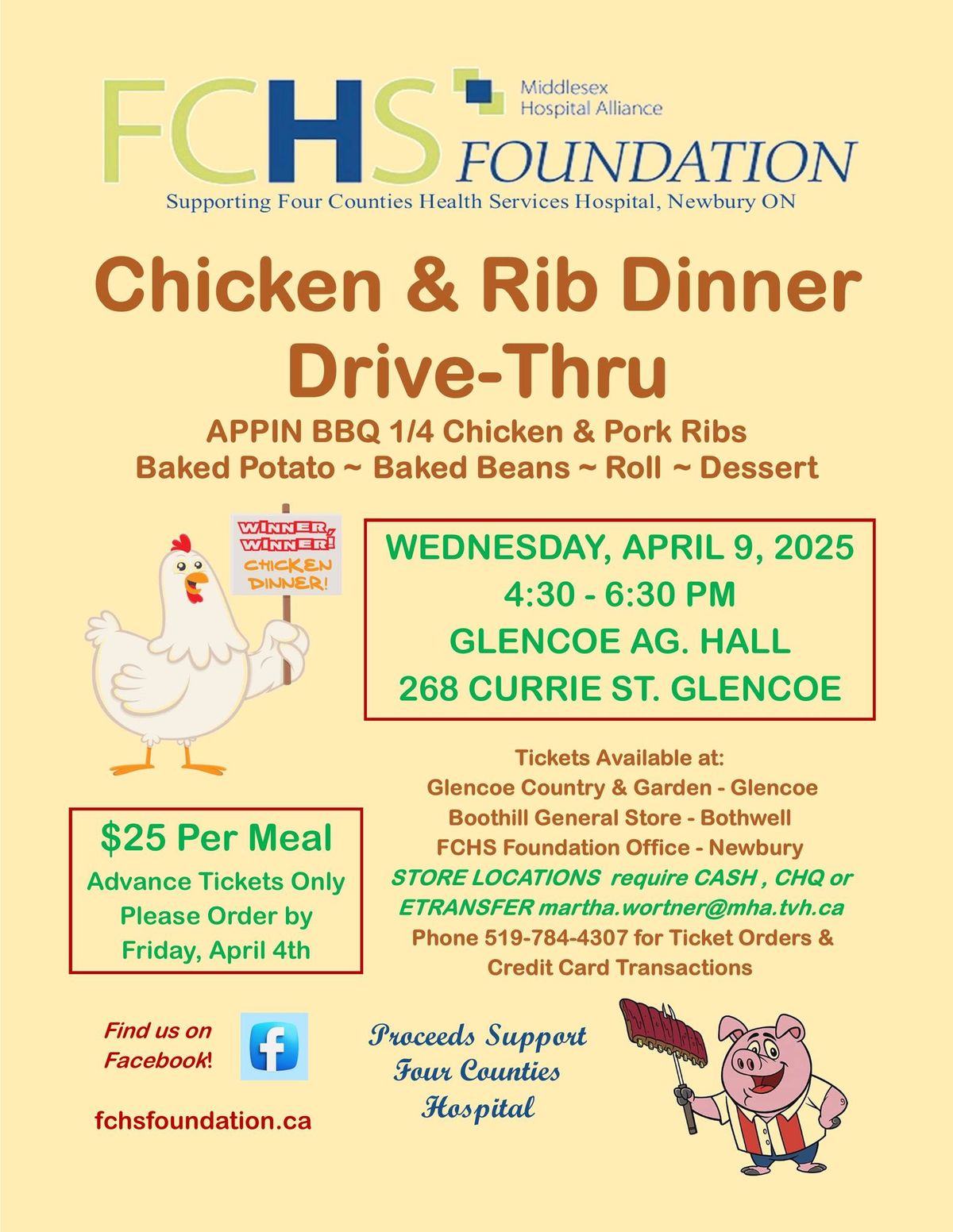 Chicken & Rib Drive-Thru Dinner for FCHS Foundation