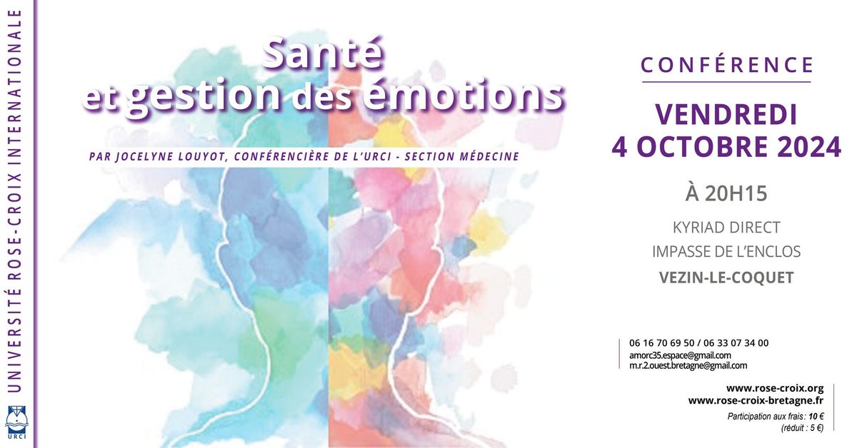 Conf\u00e9rence | Sant\u00e9 et gestion des \u00e9motions