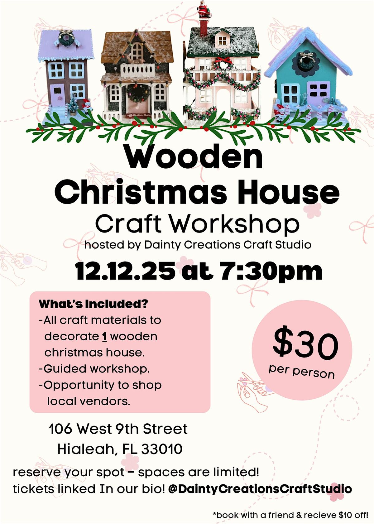 Wooden Christmas House Craft Workshop
