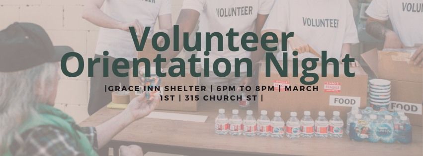 Volunteer Orientation Night - Grace Inn Shelter 