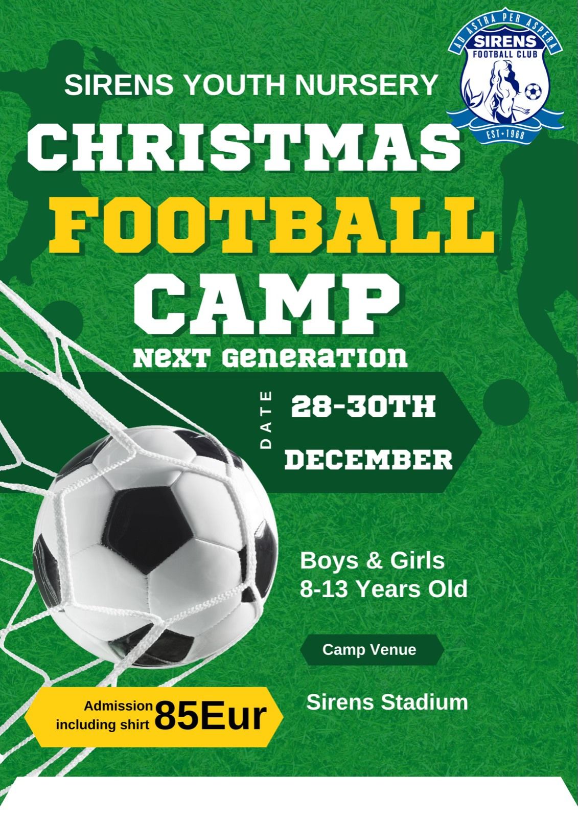 Sirens Christmas Football Camp