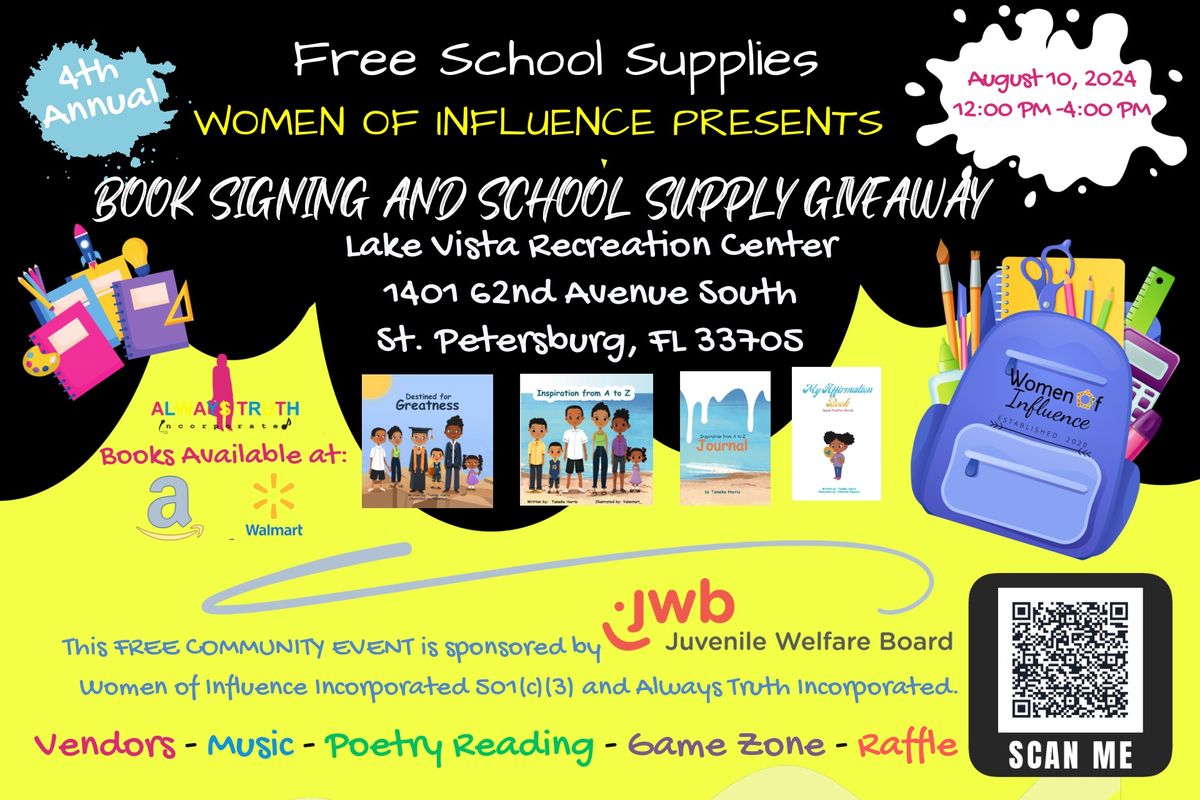 4th Annual Book Signing and School Supply Giveaway