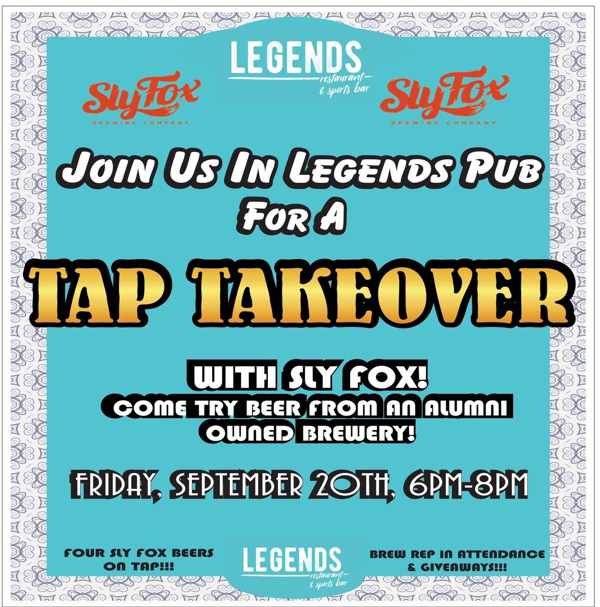 Tap Takeover with Sly Fox Brewing Company