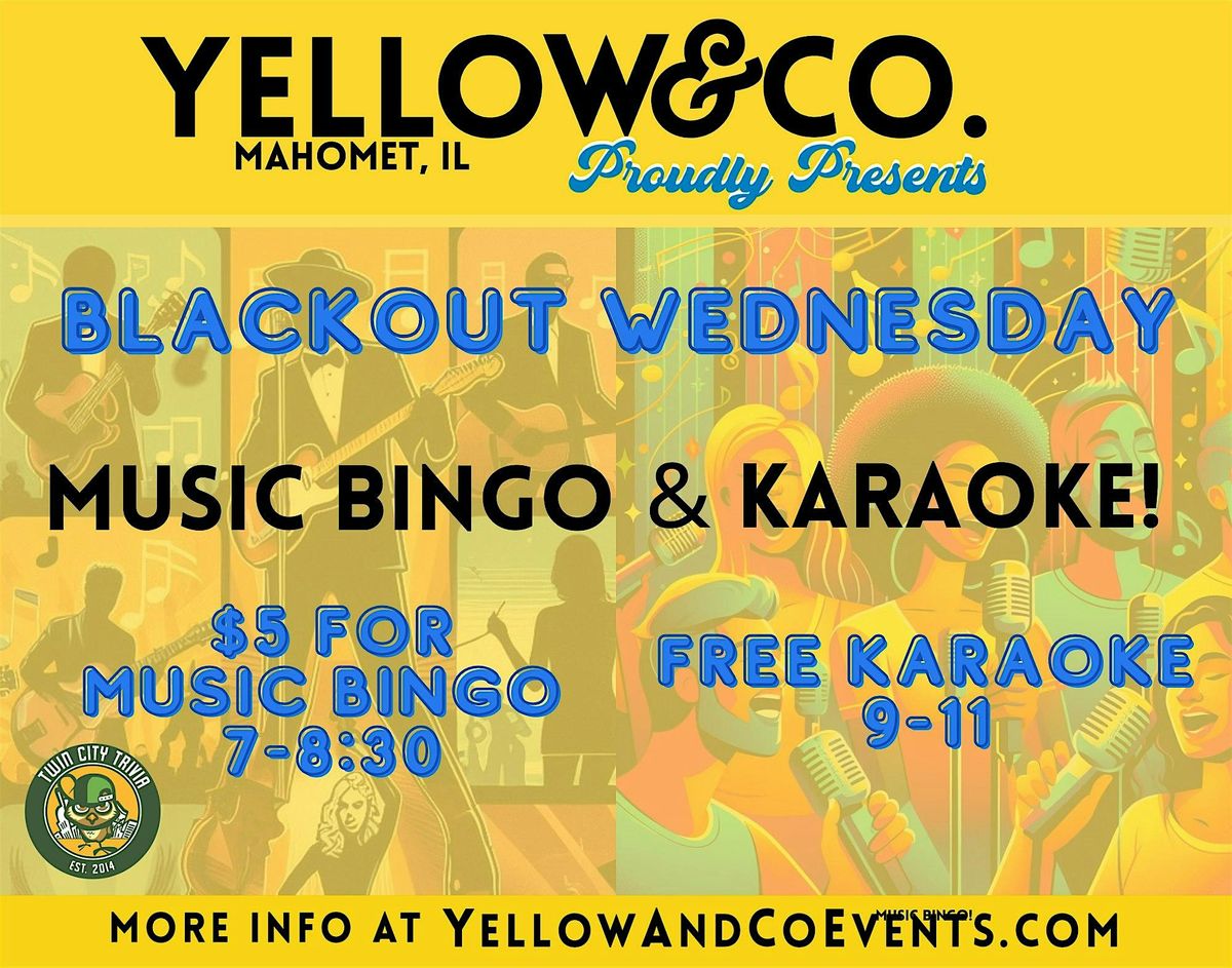 Music Bingo  by Twin City Trivia   @ Yellow & Co.