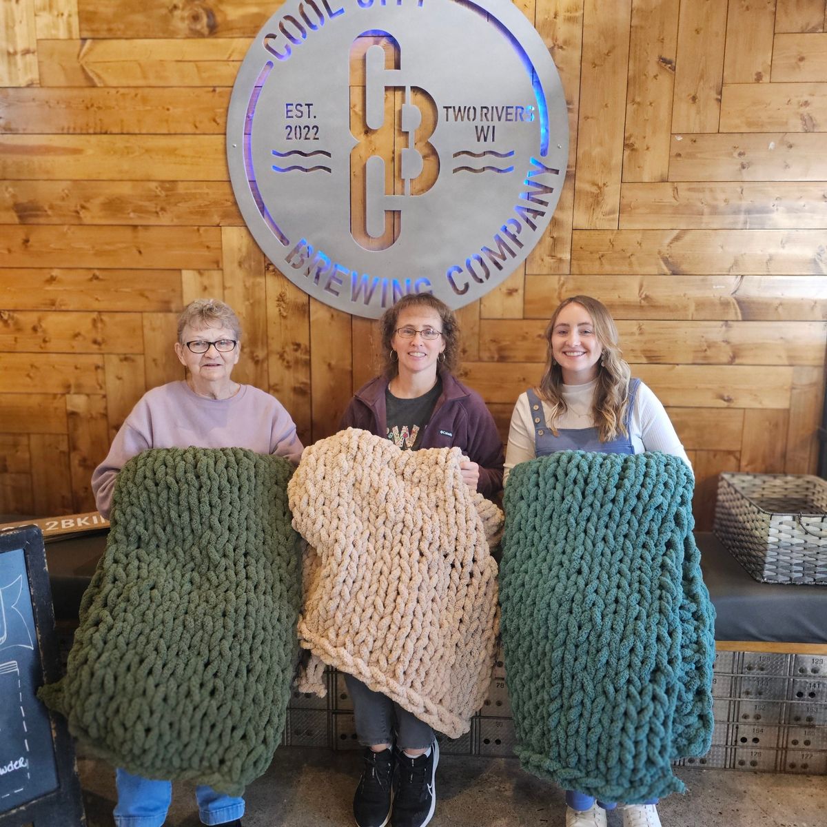 4 SPOTS LEFT! July 9th - WINEaLOT Chunky Knit Blanket Workshop 