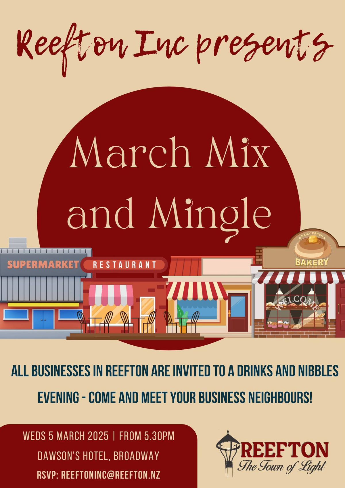 Reefton Inc March Mix and Mingle night!