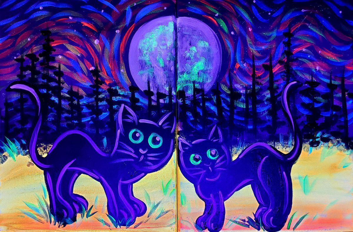 Mommy & Me - Black Cat Glow Paint Party!