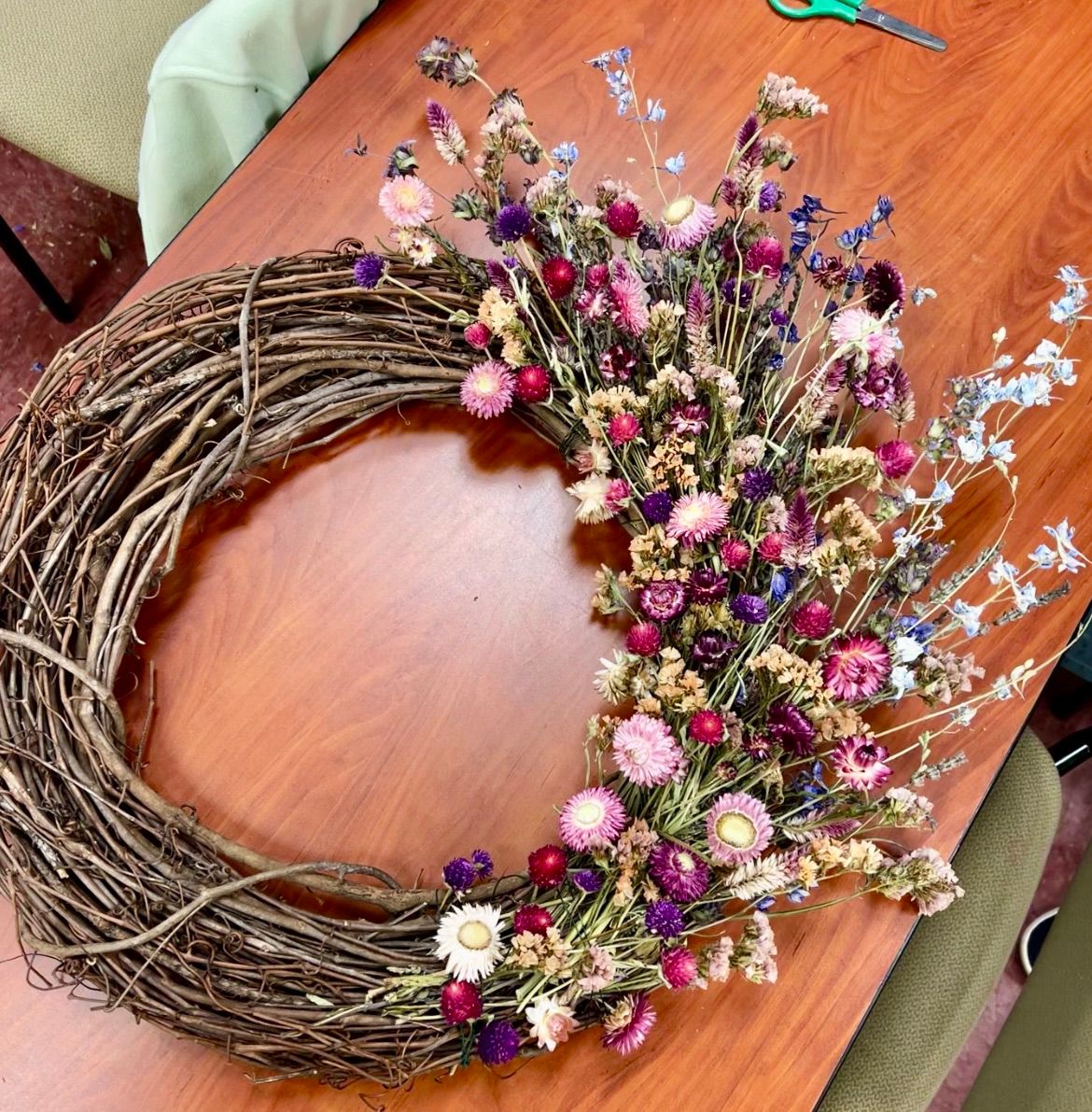 Lewis Ginter Winter Dried Flower Wreath Workshop