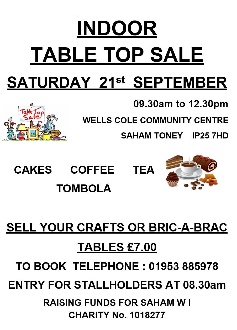 Indoor Table Top Sale, Saham Toney