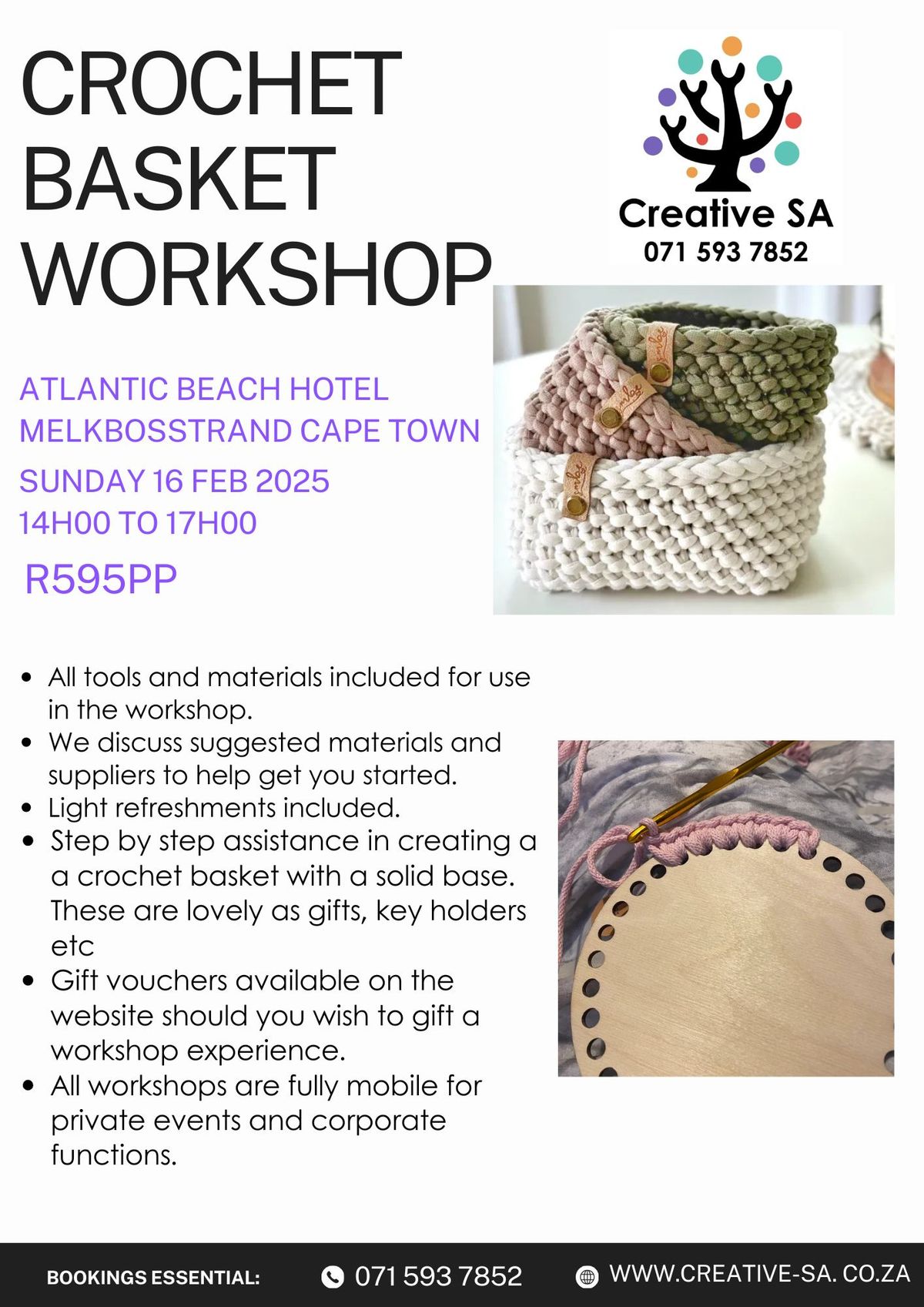 Crochet Basket with Solid Base Workshop