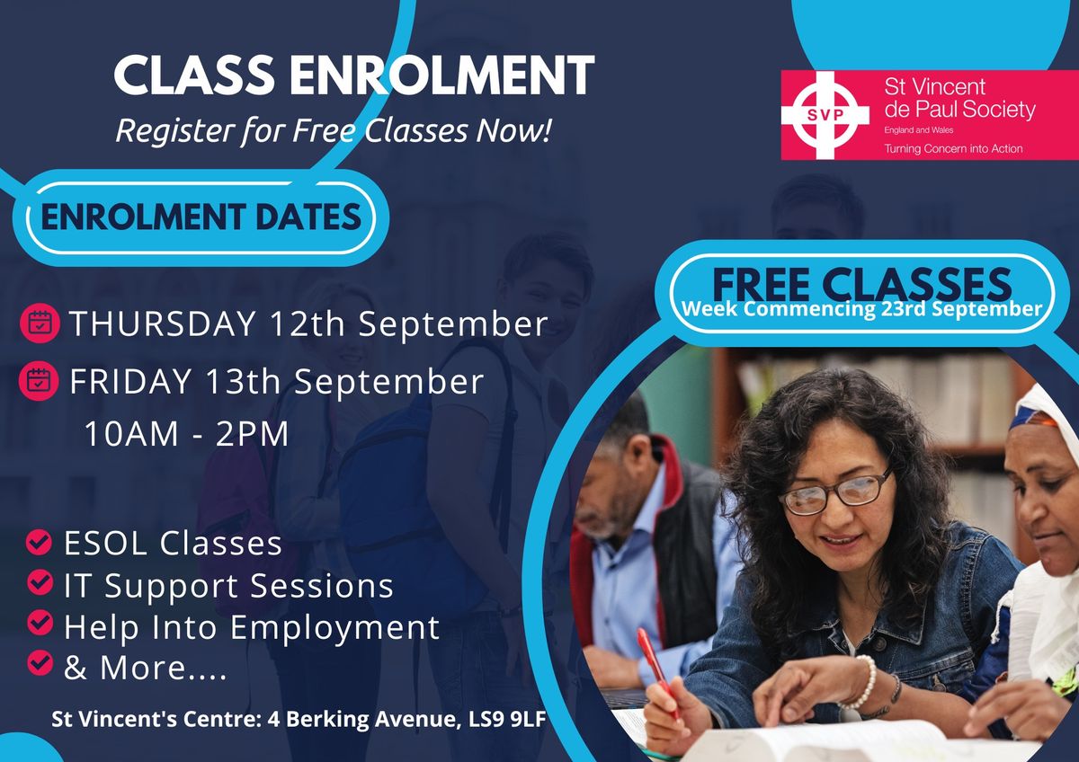 Autumn Term Class Enrolment Days