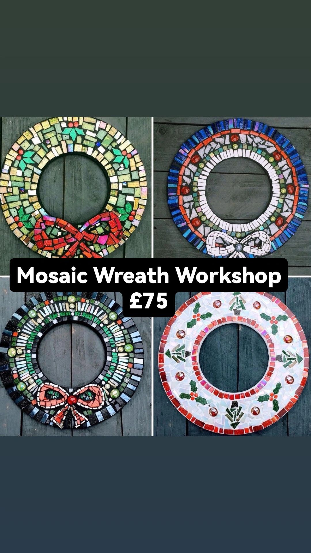 Christmas Mosaic Wreath Workshop \u00a375