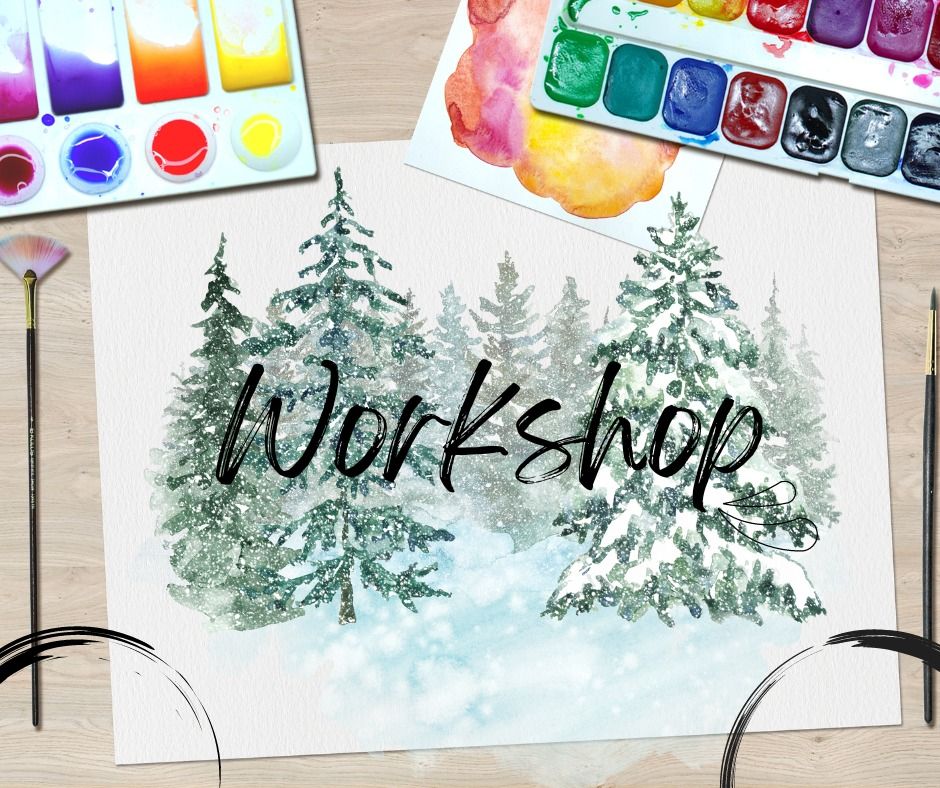 Watercolor Workshop \u2013 Snowy Tree Cards 